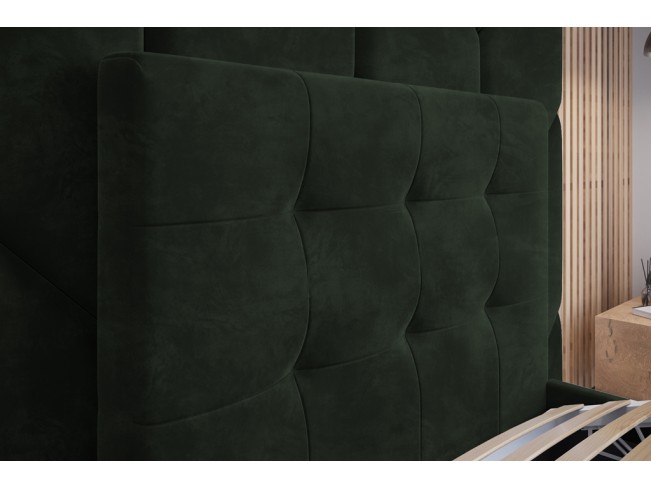 Łóżko tapicerowane Timo 120 Riviera 38 ciemny zielony