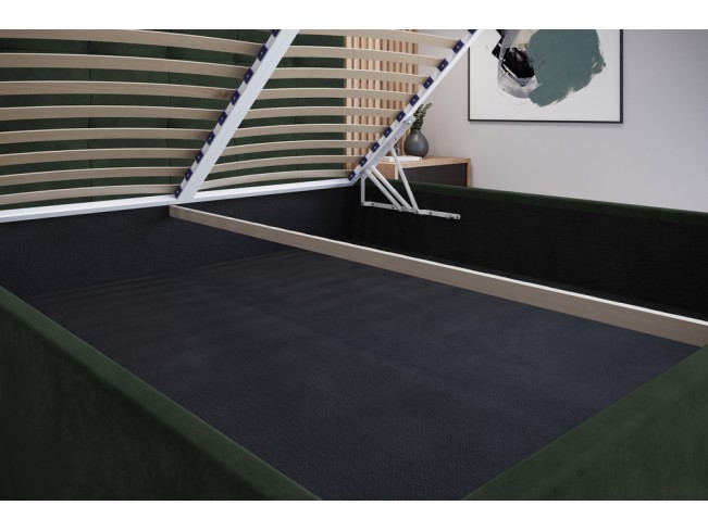 Łóżko tapicerowane Timo 140 Riviera 38 ciemny zielony