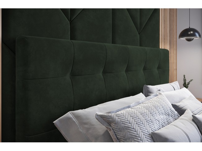Łóżko tapicerowane Timo 180 Riviera 38 ciemny zielony