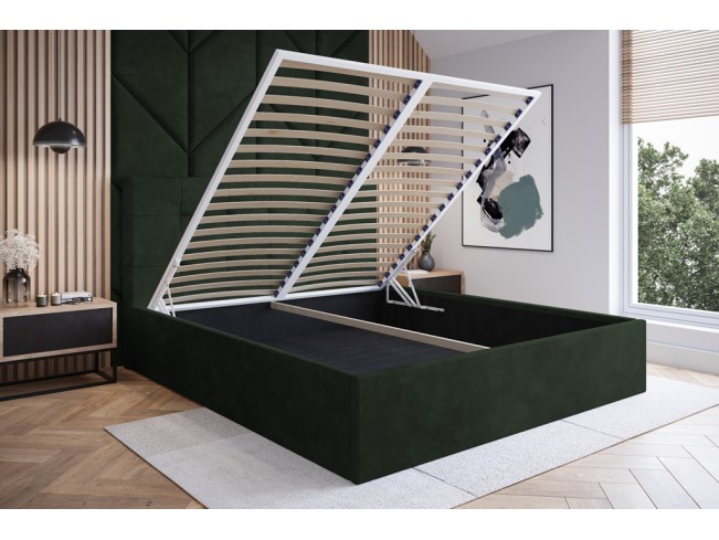 Łóżko tapicerowane Timo 180 Riviera 38 ciemny zielony
