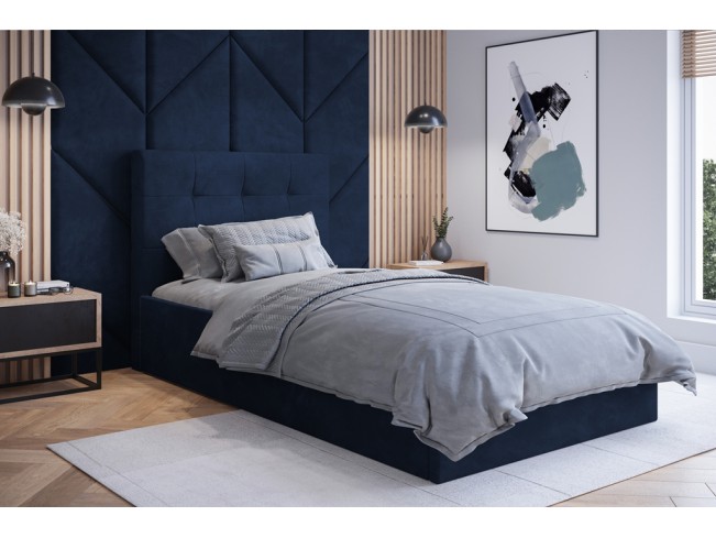 Łóżko tapicerowane Timo 90 Riviera 81 granatowy