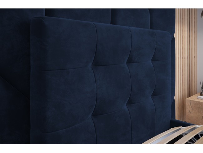 Łóżko tapicerowane Timo 90 Riviera 81 granatowy