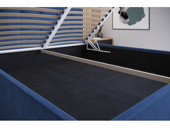 Łóżko tapicerowane Timo 140 Riviera 81 granatowy