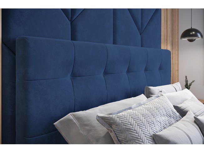 Łóżko tapicerowane Timo 140 Riviera 81 granatowy