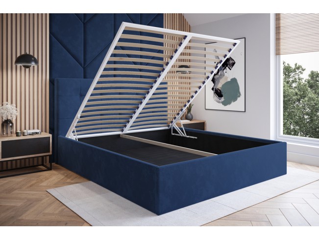 Łóżko tapicerowane Timo 160 Riviera 81 granatowy