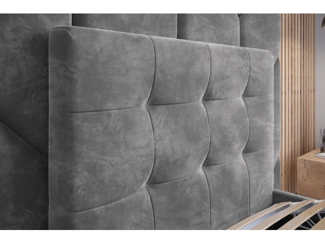 Łóżko tapicerowane Timo 80 Riviera 82 jasny szary