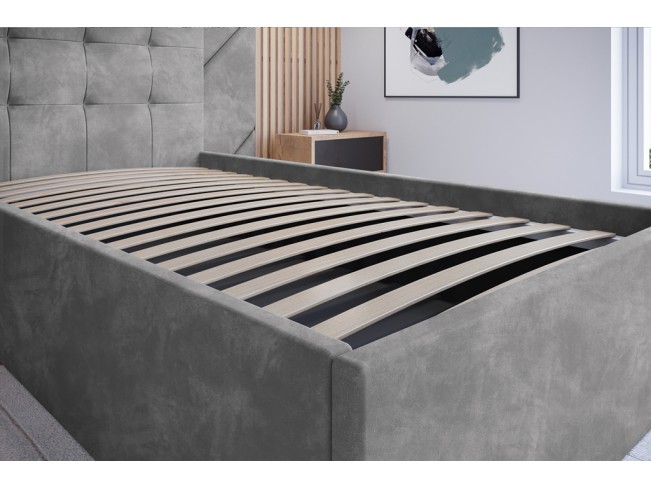 Łóżko tapicerowane Timo 90 Riviera 82 jasny szary