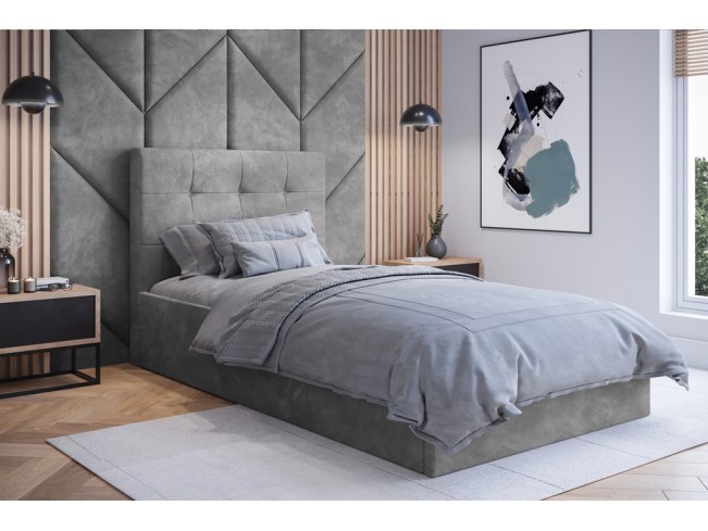Łóżko tapicerowane Timo 120 Riviera 82 jasny szary