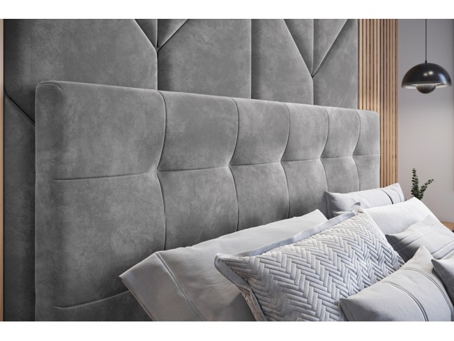 Łóżko tapicerowane Timo 140 Riviera 82 jasny szary