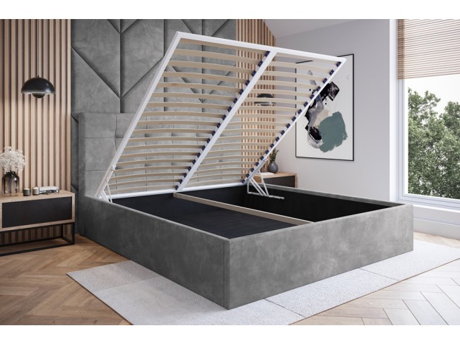 Łóżko tapicerowane Timo 140 Riviera 82 jasny szary