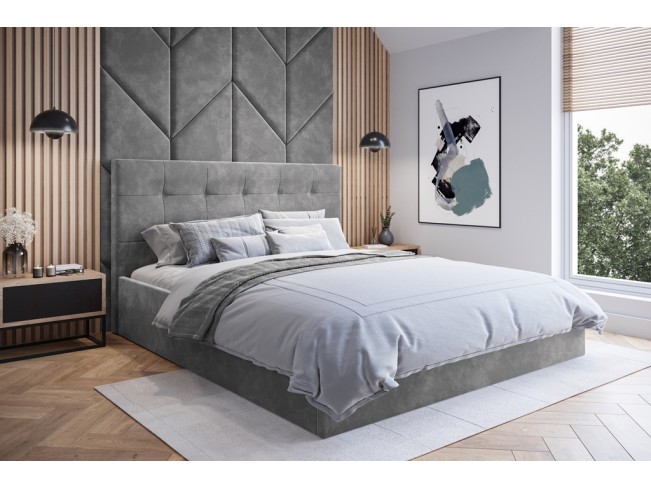 Łóżko tapicerowane Timo 180 Riviera 82 jasny szary