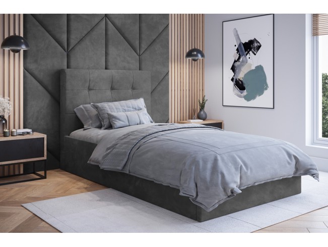 Łóżko tapicerowane Timo 80 Riviera 91 szary