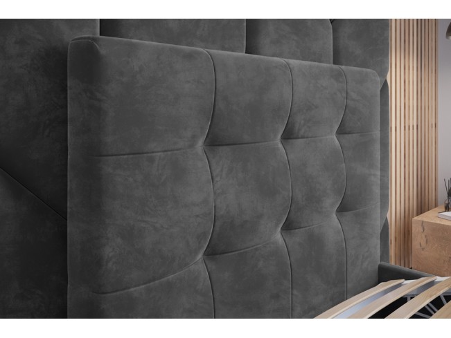 Łóżko tapicerowane Timo 80 Riviera 91 szary