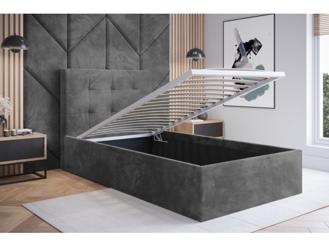 Łóżko tapicerowane Timo 80 Riviera 91 szary