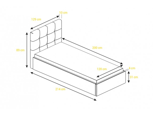 Łóżko tapicerowane Timo 120 Riviera 91 szary