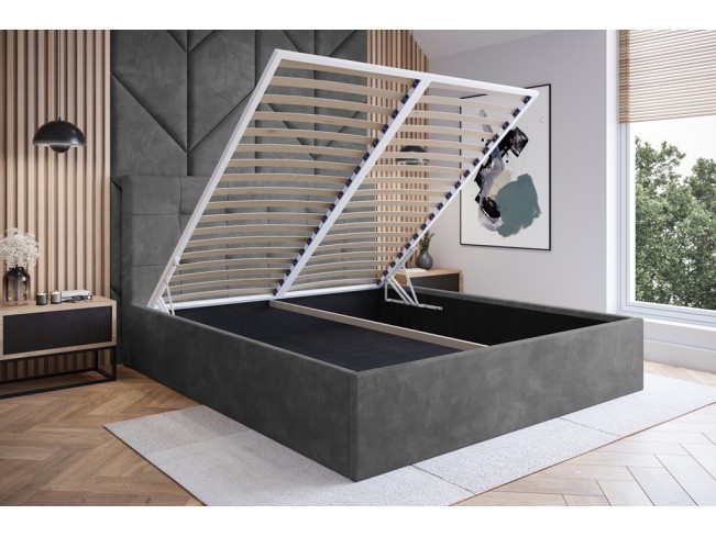 Łóżko tapicerowane Timo 140 Riviera 91 szary