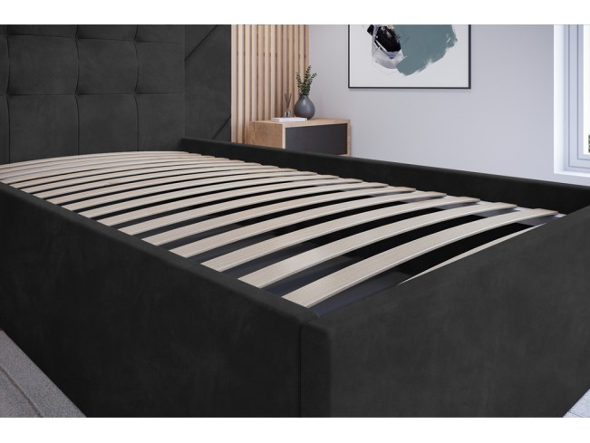 Łóżko tapicerowane Timo 80 Riviera 95 ciemny szary