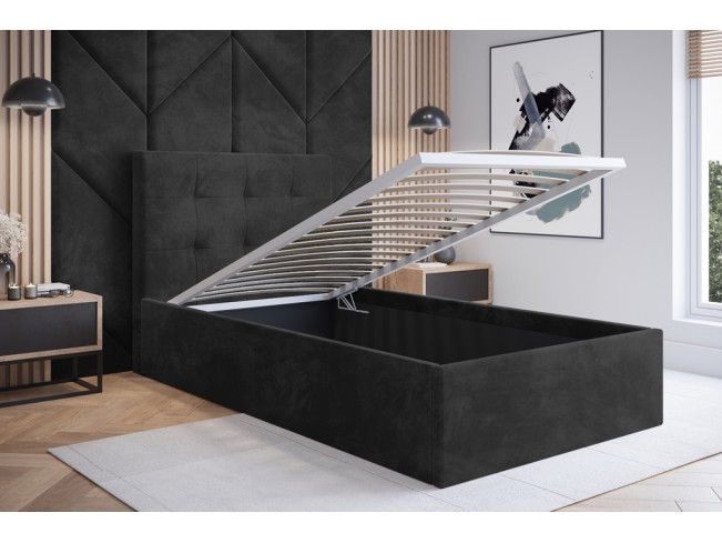 Łóżko tapicerowane Timo 90 Riviera 95 ciemny szary