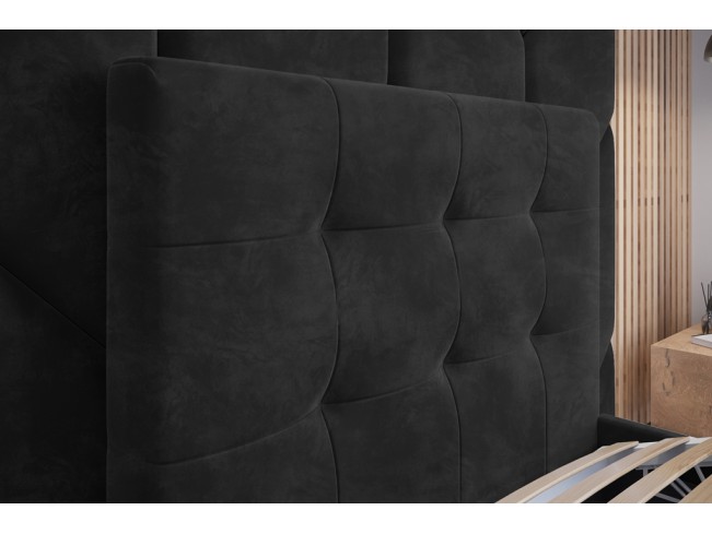 Łóżko tapicerowane Timo 120 Riviera 95 ciemny szary