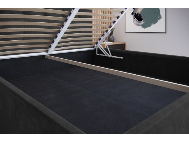 Łóżko tapicerowane Timo 140 Riviera 95 ciemny szary