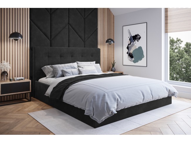 Łóżko tapicerowane Timo 160 Riviera 95 ciemny szary