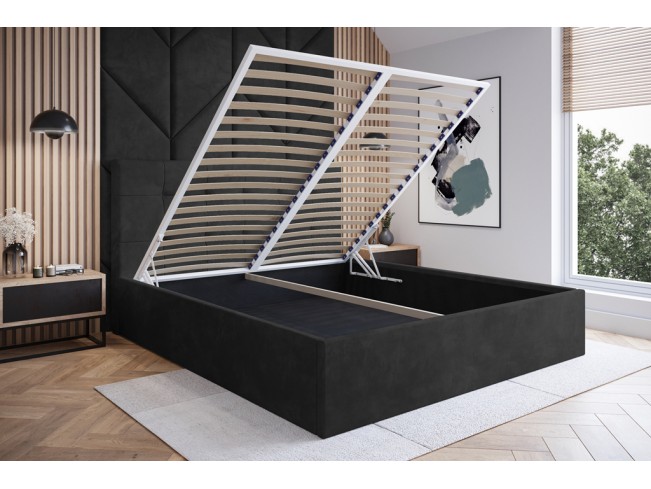 Łóżko tapicerowane Timo 160 Riviera 95 ciemny szary