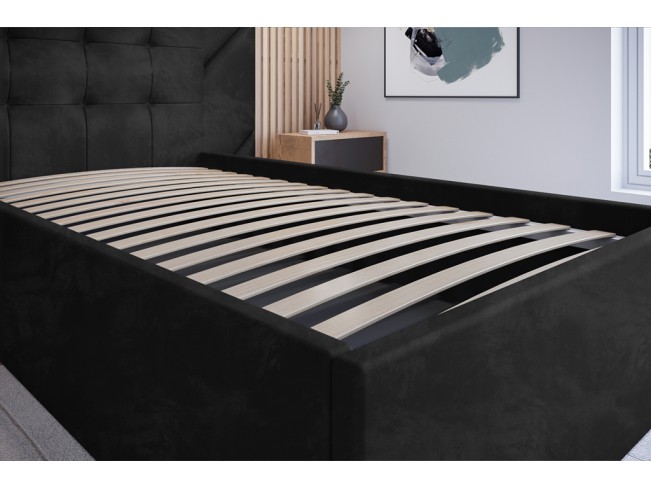 Łóżko tapicerowane Timo 120 Riviera 100 czarny