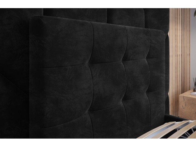 Łóżko tapicerowane Timo 120 Riviera 100 czarny