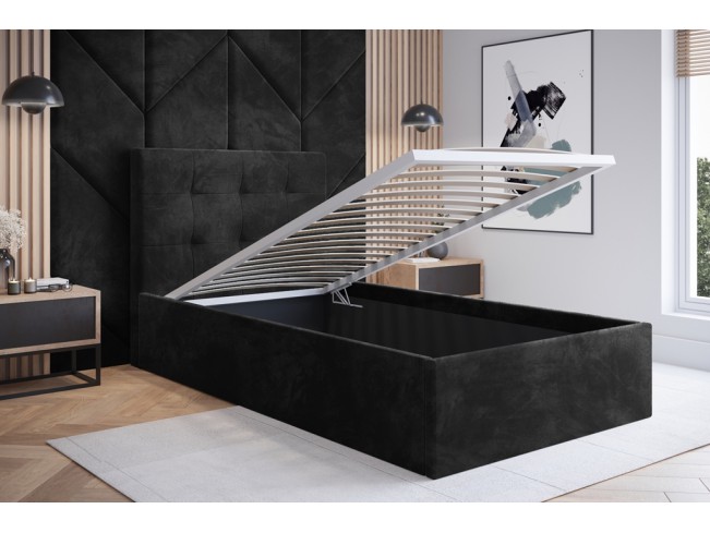 Łóżko tapicerowane Timo 120 Riviera 100 czarny
