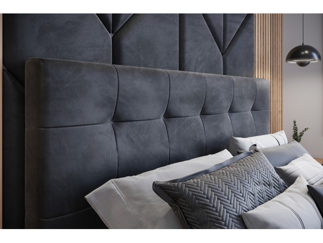 Łóżko tapicerowane Timo 140 Riviera 100 czarny