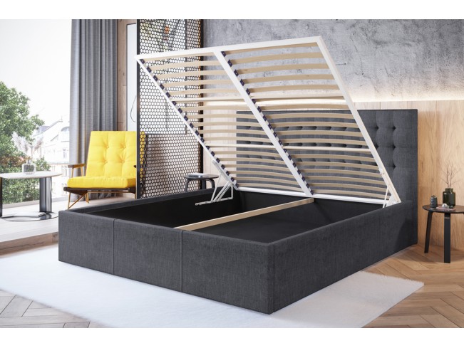 Łóżko tapicerowane Prato 180 Sawana 05 szary