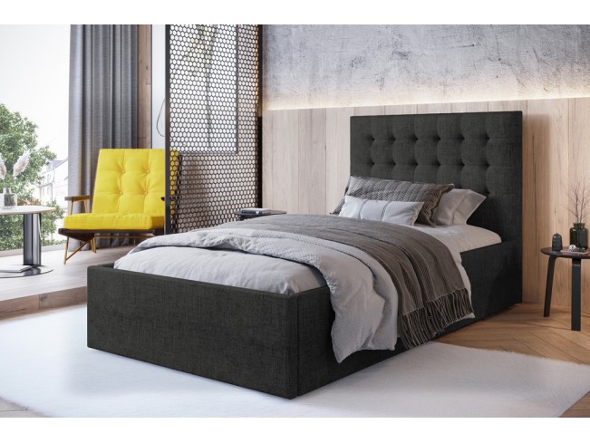 Łóżko tapicerowane Prato 120 Sawana 14 czarny