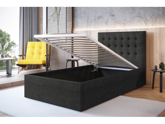 Łóżko tapicerowane Prato 120 Sawana 14 czarny