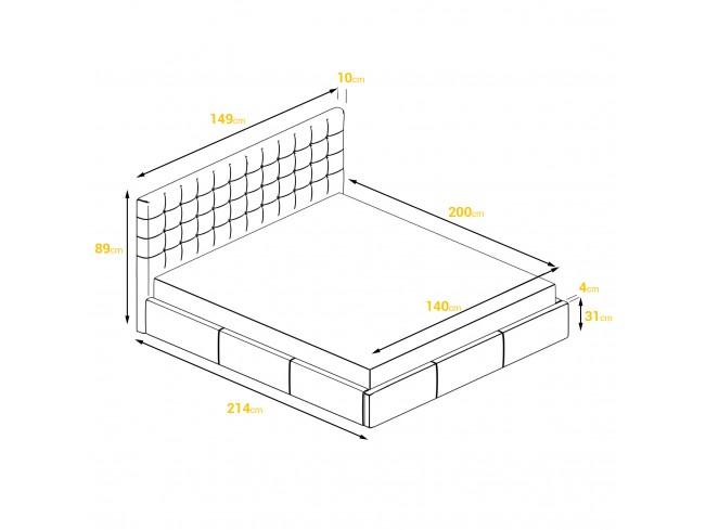 Łóżko tapicerowane Prato 140 Sawana 14 czarny