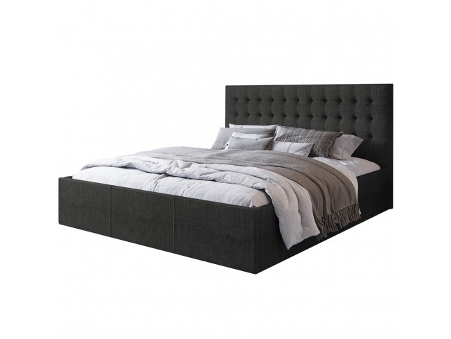 Łóżko tapicerowane Prato 140 Sawana 14 czarny - widok z przodu