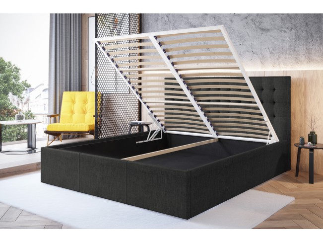 Łóżko tapicerowane Prato 160 Sawana 14 czarny