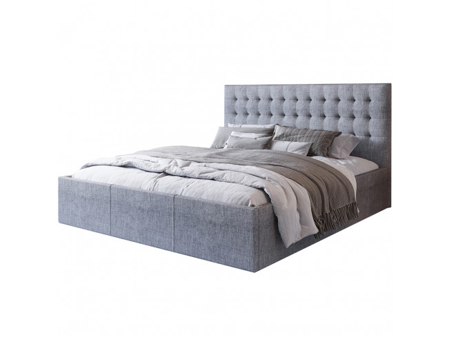Łóżko tapicerowane Prato 160 Sawana 21 jasny szary - widok z przodu