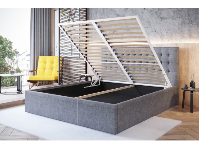 Łóżko tapicerowane Prato 180 Sawana 21 jasny szary