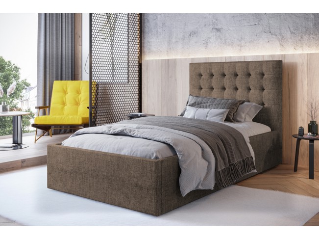 Łóżko tapicerowane Prato 80 Sawana 25 ciepły brąz
