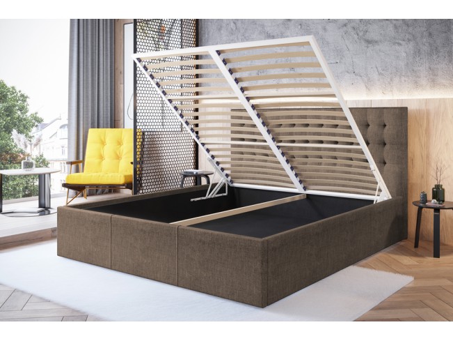 Łóżko tapicerowane Prato 140 Sawana 25 ciepły brąz