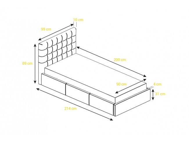 Łóżko tapicerowane PRATO SA-80 90