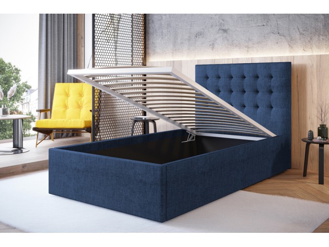 Łóżko tapicerowane Prato 90 Sawana 80 niebieski jeans