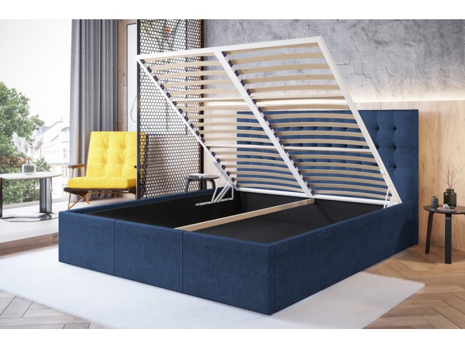 Łóżko tapicerowane Prato 140 Sawana 80 niebieski jeans