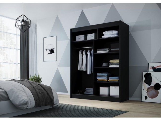 Szafa przesuwna Doti 1 czarny mat 120 cm