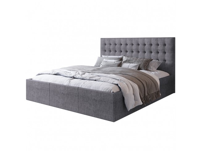 Łóżko tapicerowane Prato 180 Inari 91 jasny szary - widok z przodu