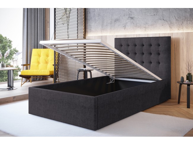 Łóżko tapicerowane Prato 120 Inari 96 ciemny szary