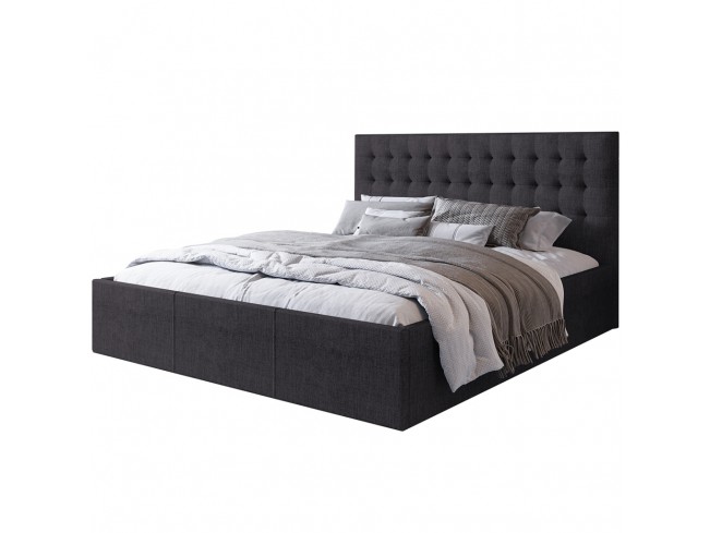 Łóżko tapicerowane Prato 160 Inari 96 ciemny szary - widok z przodu