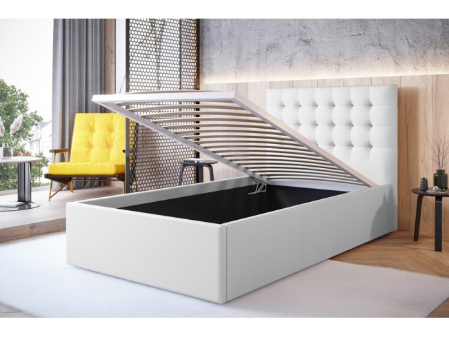 Łóżko tapicerowane Prato 80 Madryt 920 biały