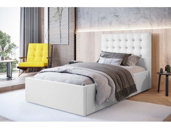 Łóżko tapicerowane Prato 90 Madryt 920 biały