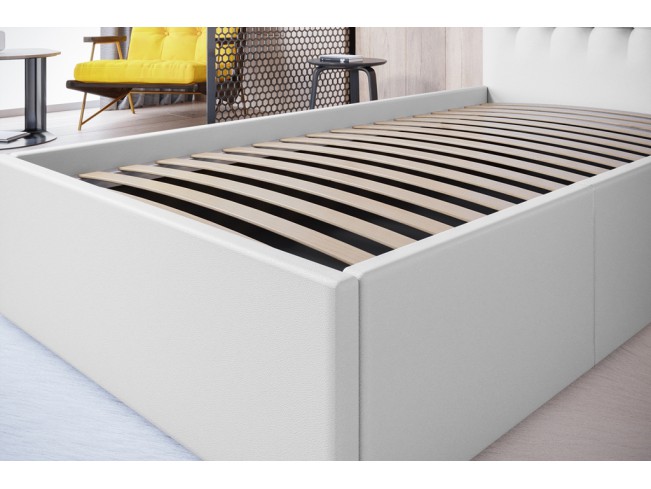 Łóżko tapicerowane Prato 90 Madryt 920 biały